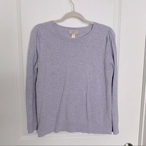 LOFT Puff Sleeve Crew Neck